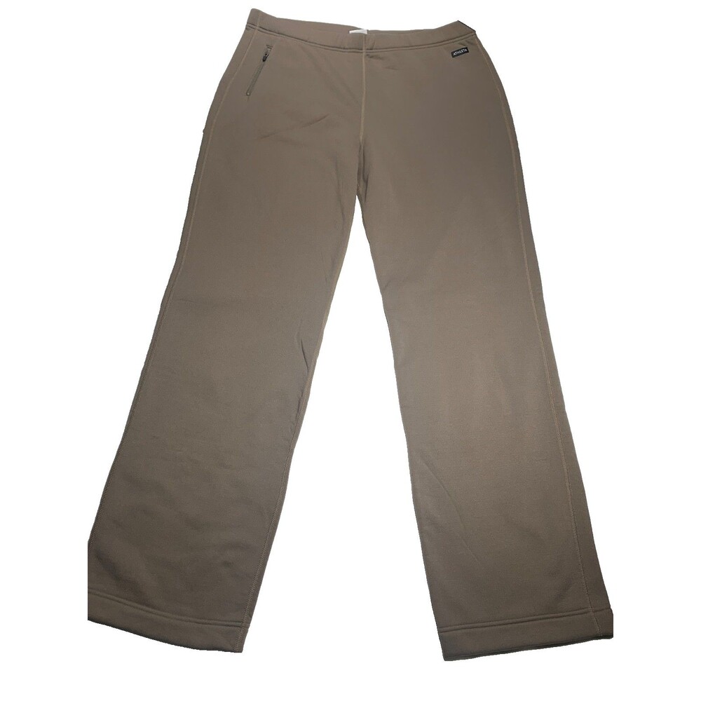 Vtg Athleta Womens Polartec Fleece Wide Leg Pants Brown NWT Made in USA Size XL
